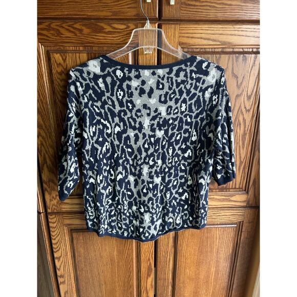 Style & Co. 3/4 Sleeve Rounded Bottom Leopard Print Sweater, Animal Size Small - Picture 6 of 6